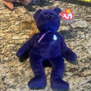 Ty Beanie Babies Princess Dark Purple Bear Plush